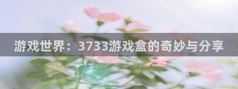  完美电竞官网csgo：游戏世界：3733游戏盒的奇妙与分享